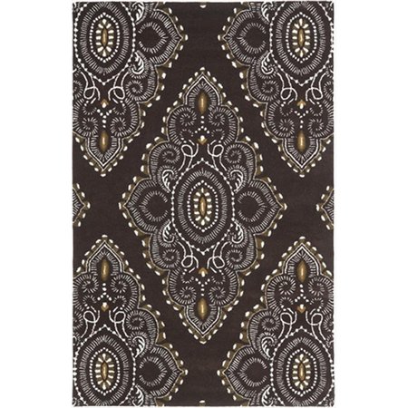 SAFAVIEH 4 x 6 ft. Small Rectangle Contemporary Wyndham Brown and Ivory Hand Tufted Rug WYD372B-4